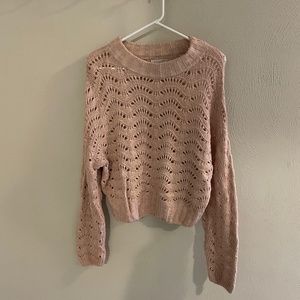 Urban Outfitters Light Pink Lace Sweater